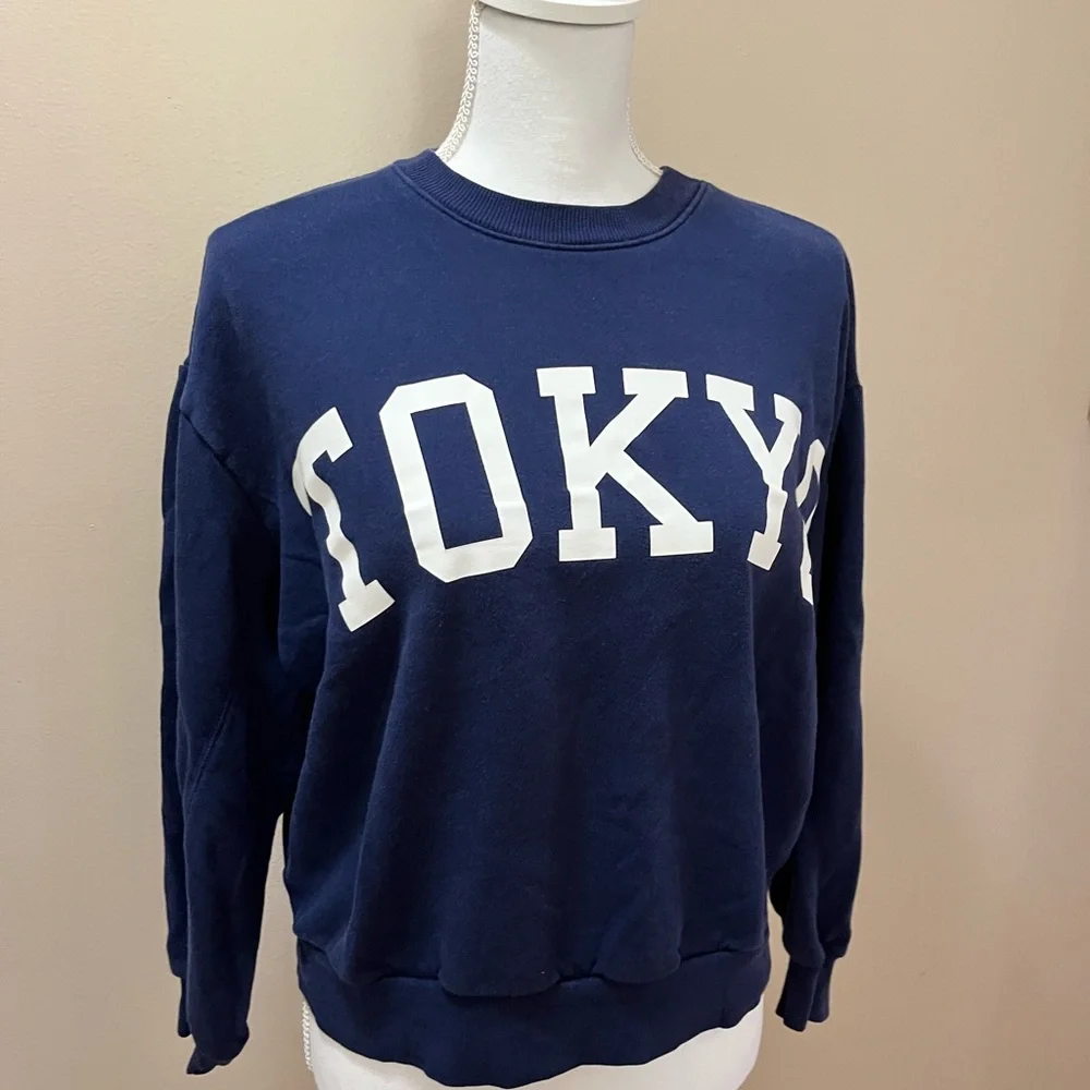 Wild Fable Navy Blue Tokyo  Sweatshirt Size Small - Picture 2 of 5